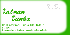 kalman dunka business card